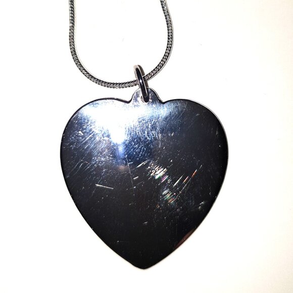 1.25’’ Vintage Sterling Silver Minimalist Heart Pendant with New 22" Chain - Picture 2 of 10